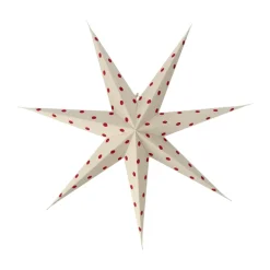 Bare advent star white-red dots, 80 cm