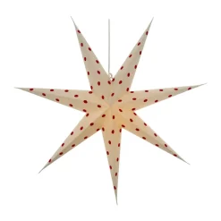 Bare advent star white-red dots, 80 cm