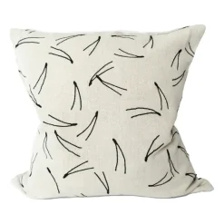 Barr pillowcase embroidered 48x48 cm, Natural-black
