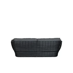 Basket sofa 2-seater, Graphic grey, grey cushions