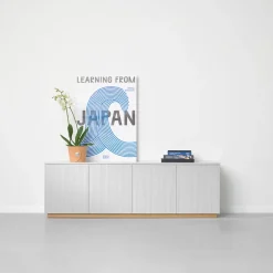 Beam side table, Light grey, light grey stand, tabletop in carrara marble