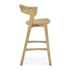 Beech bar stool, Lacquered oak, 65 cm