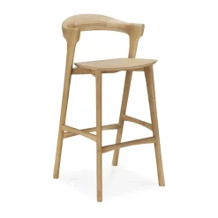 Beech bar stool, Lacquered oak, 75 cm