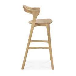 Beech bar stool, Lacquered oak, 75 cm