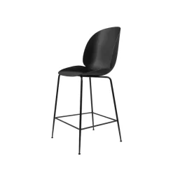 Beetle barstool low, Black, black steel legs