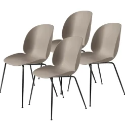 Beetle chair black legs 4-pack, new beige