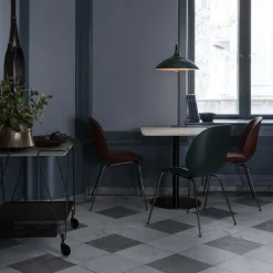Beetle 4-pack Chair, Alabaster white-brass legs