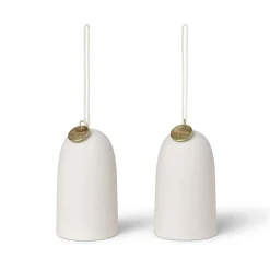 Bell clock Christmas decoration Ø4 cm 2-pack , Off-white