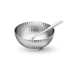 Bernadotte salt bowl with spoon, Stainless steel