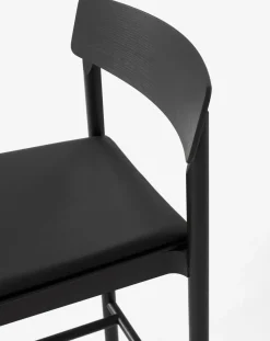 Betty TK17 Bar Chair 75 cm, Noble leather black-black laquered ash