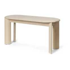 Bevel bench 90 cm, White-oiled beech