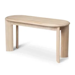 Bevel bench 90 cm, White-oiled oak