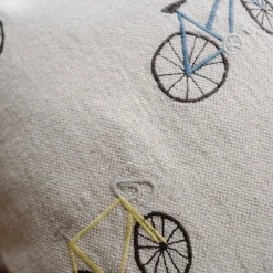 Bicycles cushion cover 48x48 cm, beige