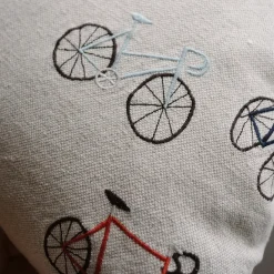 Bicycles cushion cover 48x48 cm, beige