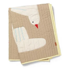 Bird quiltad throw, Beige
