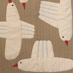 Bird quiltad throw, Beige