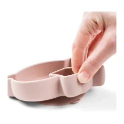 Birdee Stick&Stay children's plate Ø12 cm, Powder