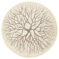 Birds nest hand woven rug Ø 220 cm, White