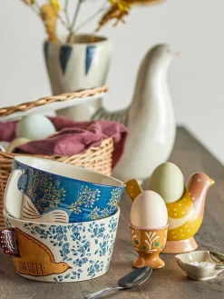 Birdy egg cup 2-pack, Blue-yellow