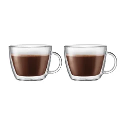 Bistro double walled latte cup with handle 45 cl, 2-pack