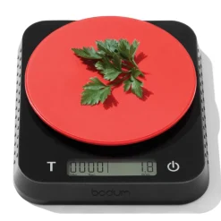 Bistro kitchen scale 13x15.7 cm, Black-red