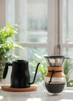 Bistro swan neck kettle 8 copper, Black