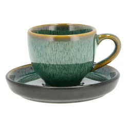 Bitz espresso cup with saucer 7 cl, Green-black