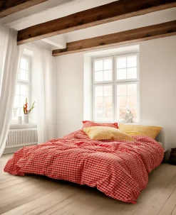 Bæk&Bølge bed set 220x220 cm, Red-yellow
