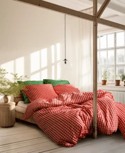 Bæk&Bølge bed set 220x220 cm, Red-yellow