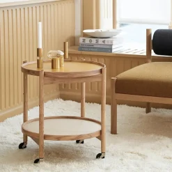 Bølling Tray Table model 50, Stone, untreated oak stand