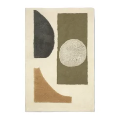 Bloco tufted rug, Green-off white, 80x120 cm