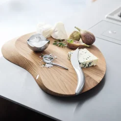 Bloom salt cellar with spoon, stainless steel
