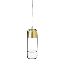 Bloomingville ceiling lamp with hanging basket Ø10 cm, clear-gold