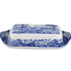 Blue Italian butter dish, 20 x 10 cm/ 8 x 4 inch