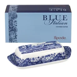Blue Italian butter dish, 20 x 10 cm/ 8 x 4 inch