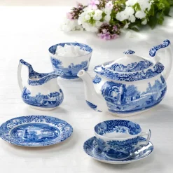 Blue Italian side plate/tea plate, 20 cm/ 8 inch