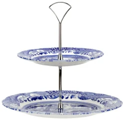 Blue Italian 2-tier cake stand, 2-Tier