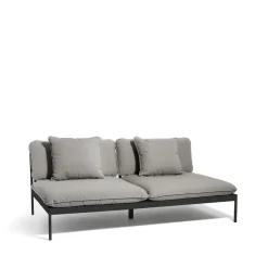 Bönan modular sofa, Fiord 551 beige, 2-seat, d. grey aluminium frame