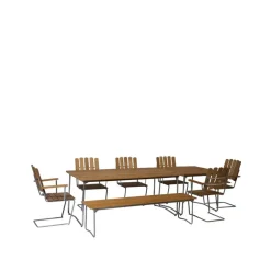 Bänk 9 bench, Oak oil-170 cm-hot-dip galvanized