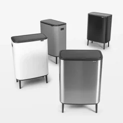 Bo touch bin high 2x30 L, matte-brushed steel