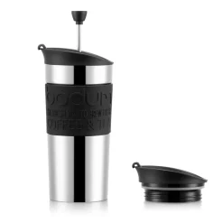 Bodum Travel press mug chrome, black