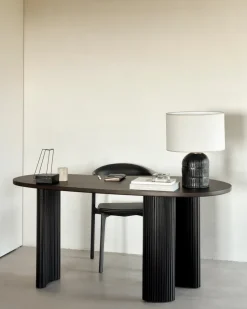 Boomerang desk, Dark brown stained mahogany,160x83x76 cm