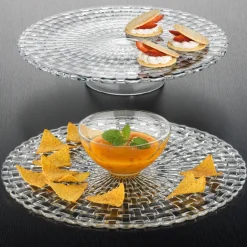 Bossa Nova cake dish/chip and dip plate, clear