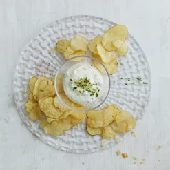 Bossa Nova cake dish/chip and dip plate, clear