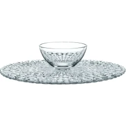 Bossa Nova cake dish/chip and dip plate, clear
