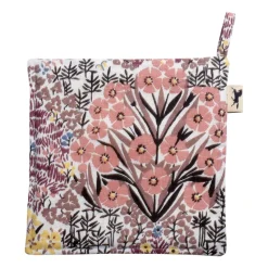 Botanic Garden oven mitt 23x23 cm, Pink brown