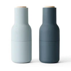 Bottle Grinder spice mill 2-pack, blues (beech-wood lid)