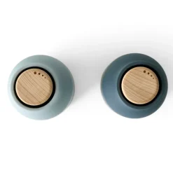 Bottle Grinder spice mill 2-pack, blues (beech-wood lid)