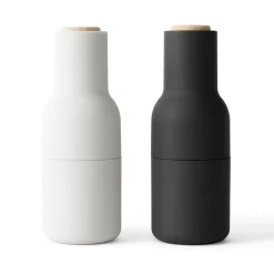 Bottle Grinder spice mill 2-pack, ash-carbon (beech-wood lid)