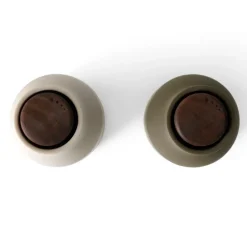 Bottle Grinder spice mill 2-pack, hunting green-beige (wallnut)